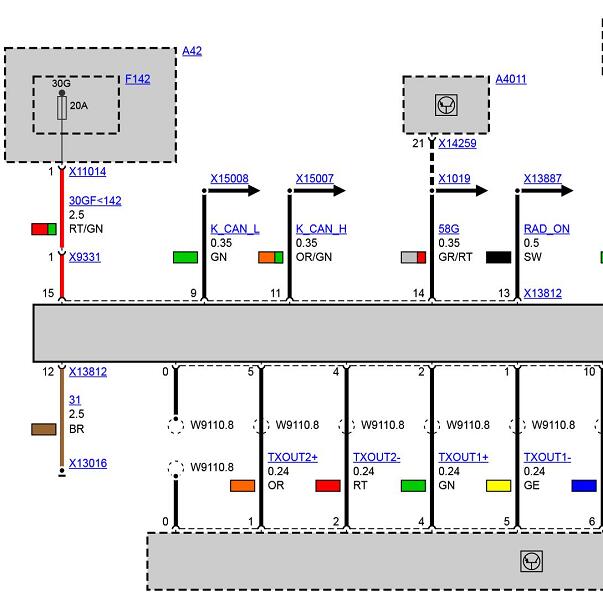 2010年宝马X5屏幕主机控制电路图
