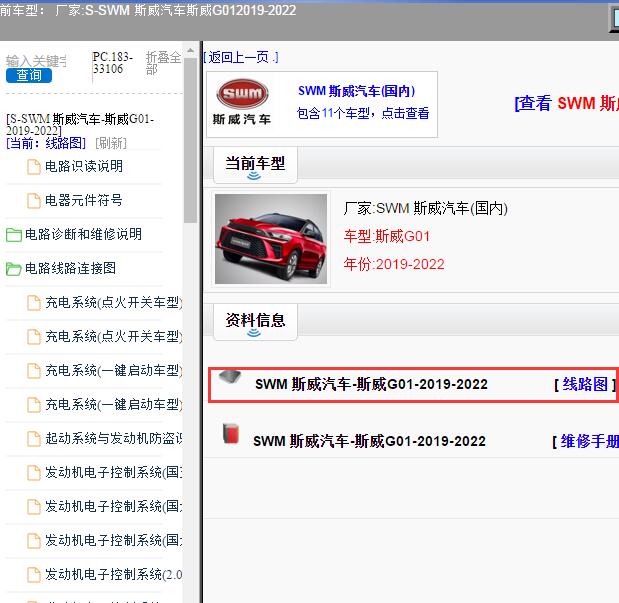 2019-2022年SWM 斯威汽车-斯威G01 全车电路图