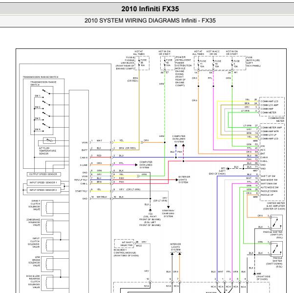 2010年日产FX35变速箱电路图