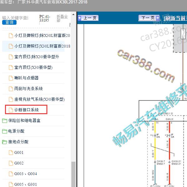 2017-2018年华晨汽车-新海狮X30L OBD电路图