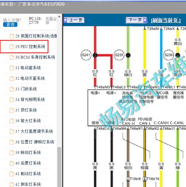2020年北京EU7电机控制电路图