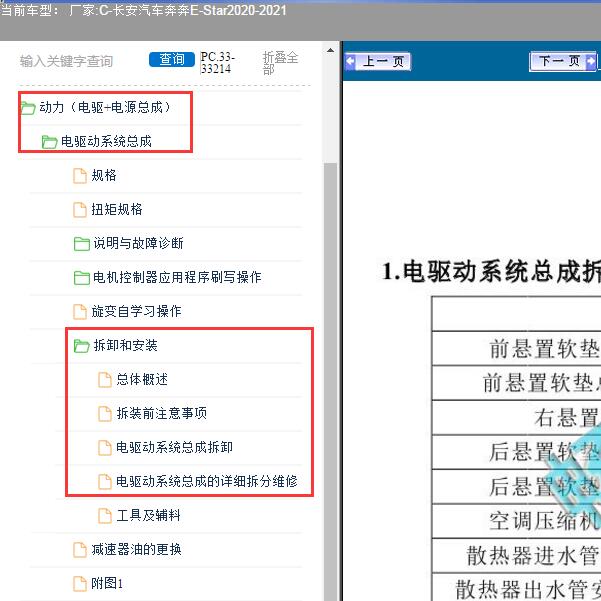 2020-2021年长安汽车-奔奔E-Star 电驱动系统维修手册