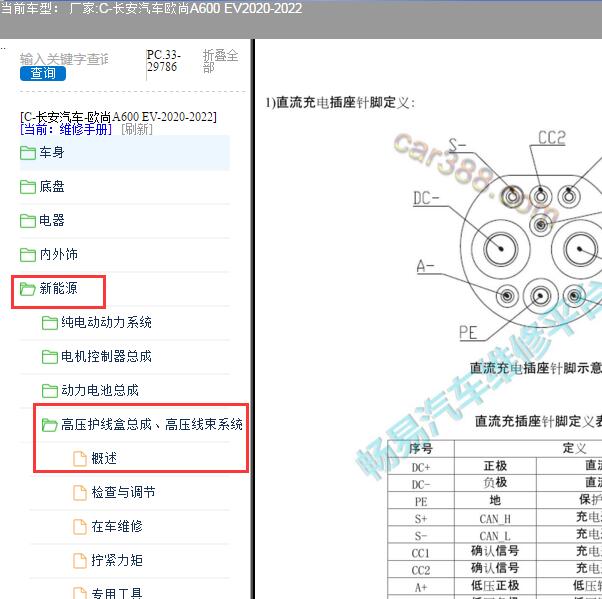 2021年长安欧尚A600EV充电机电路图
