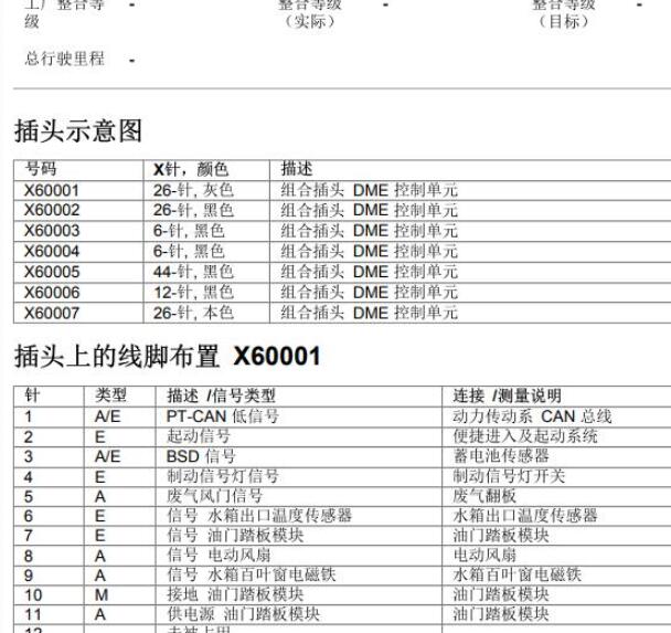 07年宝马523LI发动机针脚
