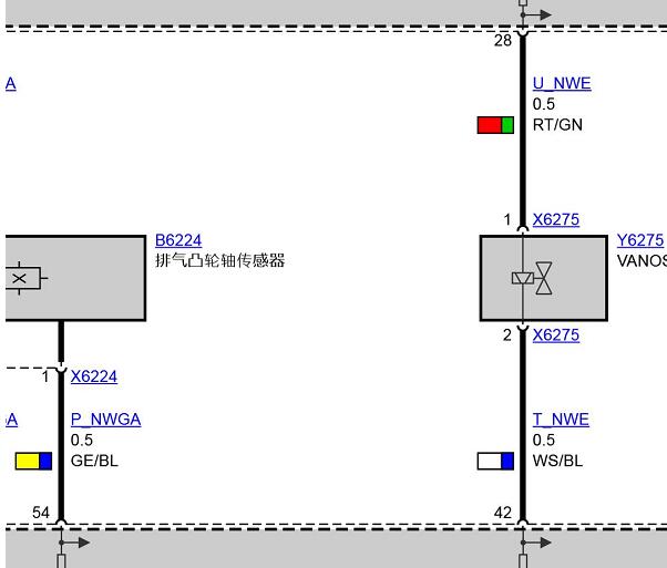 2013年宝马530Li排气凸轮轴电路图