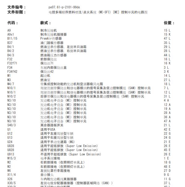 2007年奔驰E230 272发动机电路图