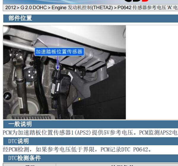 2012年起亚K5 P0642故障码维修手册