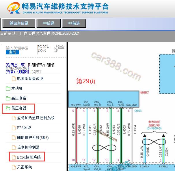 2020-2021年理想ONE 灯光电路图