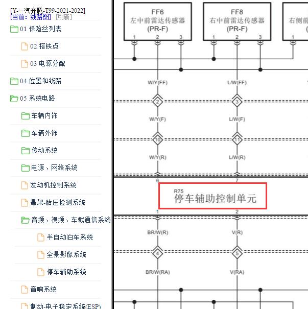 2021年奔腾T99倒车模块位置