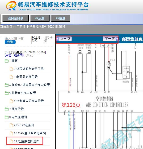 2015-2016年北汽新能源EV160空调电路图