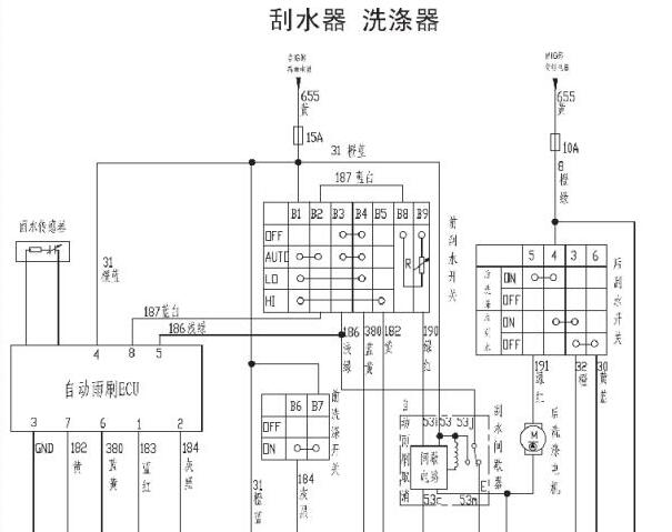 2010-2012年长城哈弗H3雨刮电路图资料