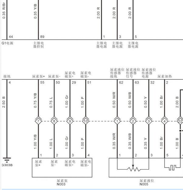 2020年福田拓陆者发动机尿素泵电路图