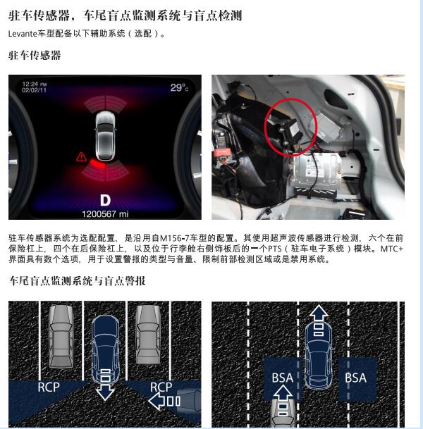 2016年玛莎拉蒂莱万特驻车辅助模块位置
