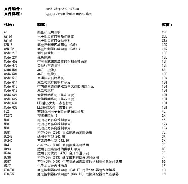 2017年奔驰CLA200方向机供电图电路图