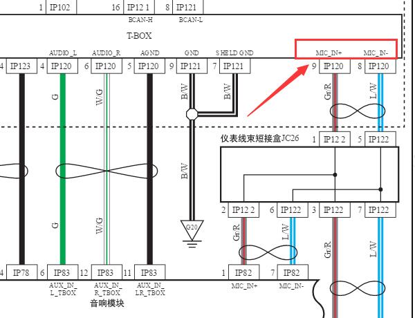 2015年吉利博瑞麦克风接口电路图