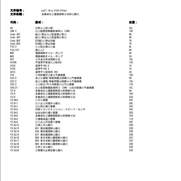 2015年奔驰GL400变速箱电路图