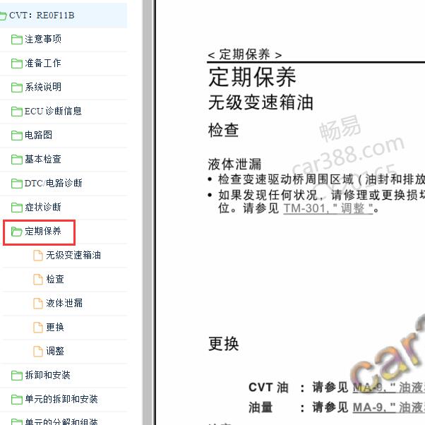 2015年日产轩逸CVT变速箱油资料
