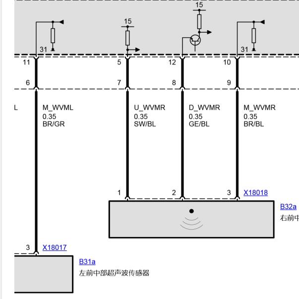 2007年宝马523LI雷达电路图与位置