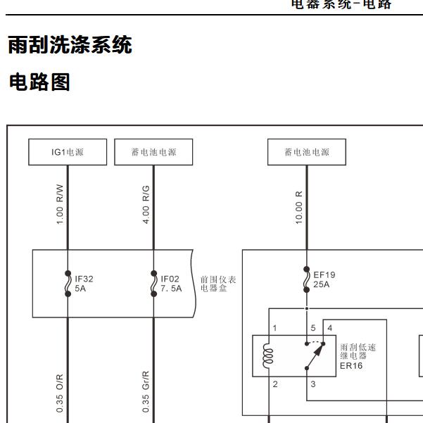 北汽福田大将军雨刮电路图