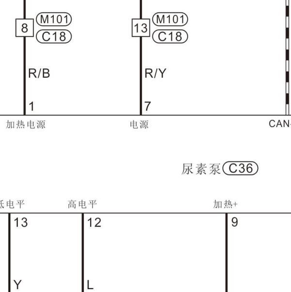 2021年郑州日产锐骐尿素泵电路图
