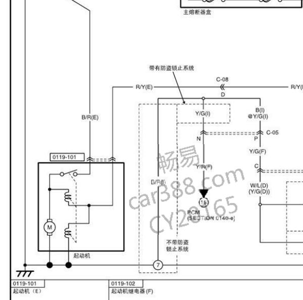 2008年马自达6启动马达电路图