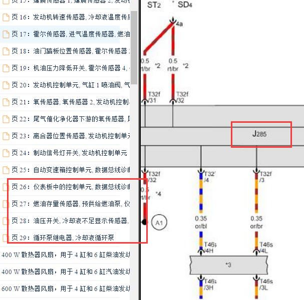 2008-2010年奥迪Q5仪表电路图