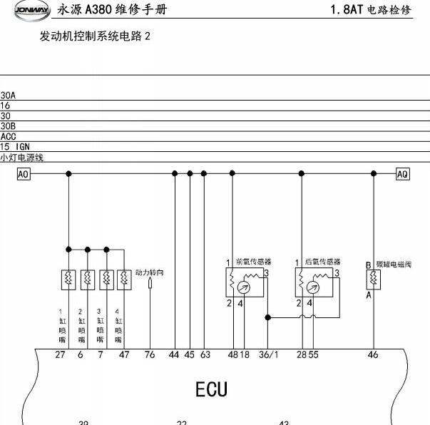 永源A380  4G93D发动机电路图