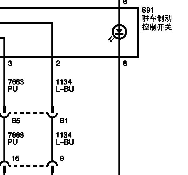 2011年凯迪拉克SRX制动开关电路图