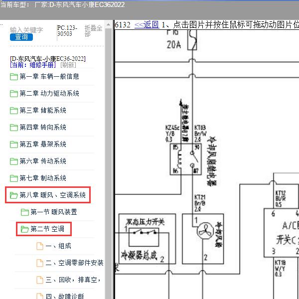 2021年东风汽车小康EC36冷却风扇电路图
