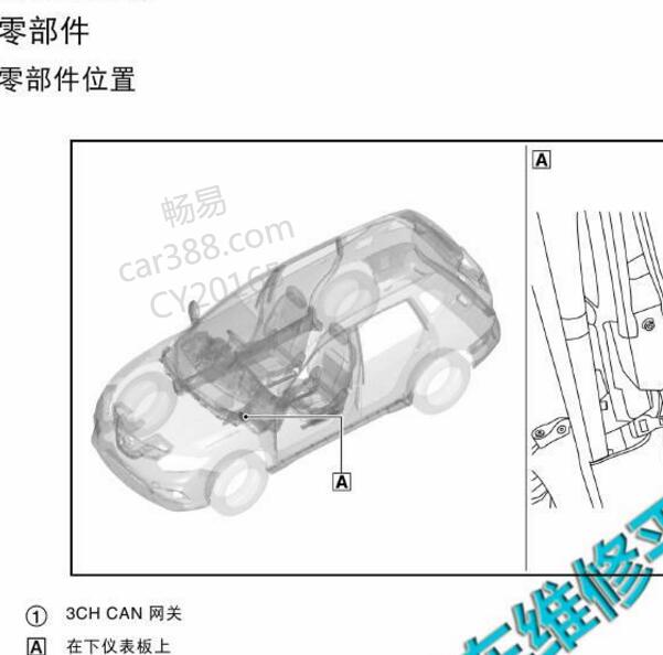 2017-2018年日产奇骏网关安装位置