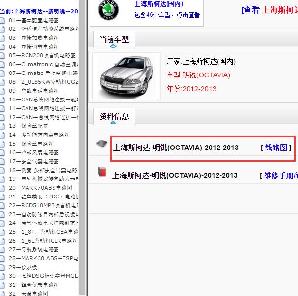 2012-2013年斯柯达明锐全车电路图