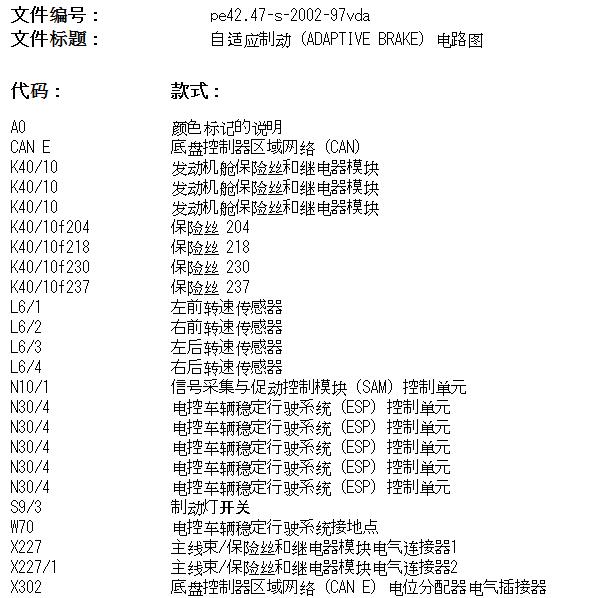 2019年奔驰V260 ABS电路图