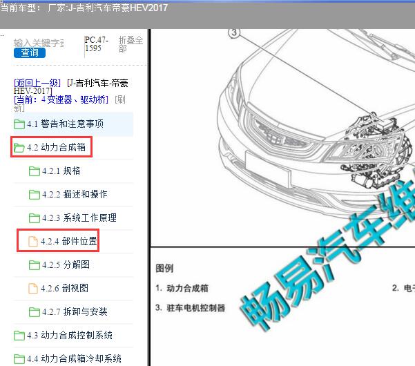 2017年吉利帝豪HEV变速箱电脑安装位置