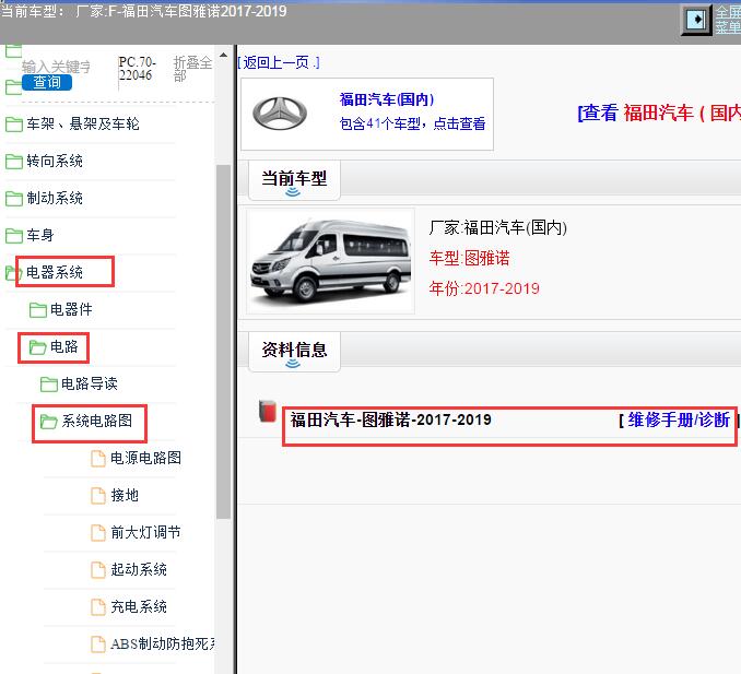 2017-2019年福田图雅诺电路图