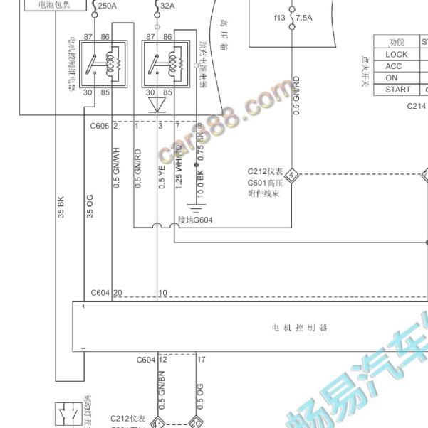 2016-2017年江铃新能源E200电机控制器电路图