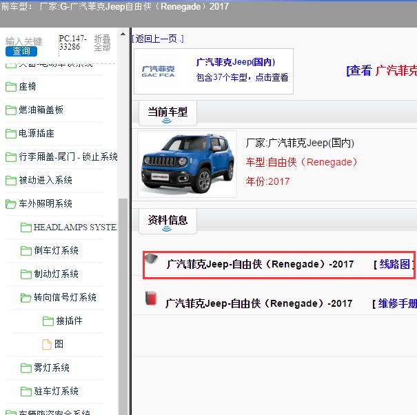 2017年广汽菲克Jeep-自由侠 全车电路图