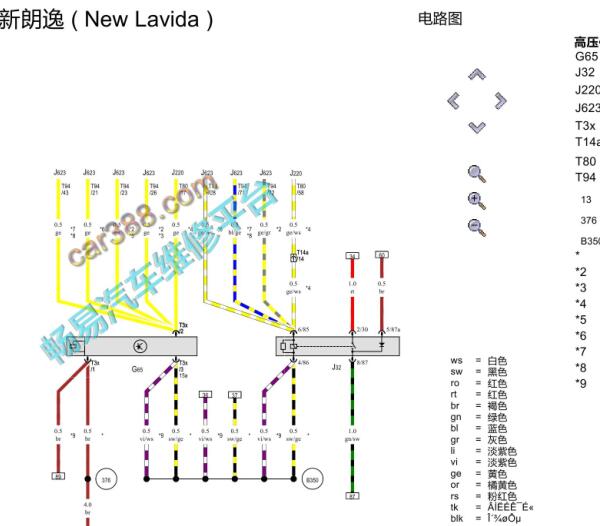 19年大众朗逸空调电路图
