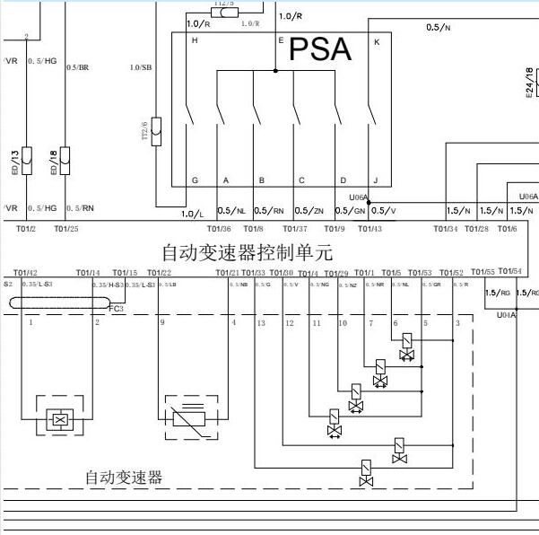 2008年华晨中华骏捷变速箱电路图