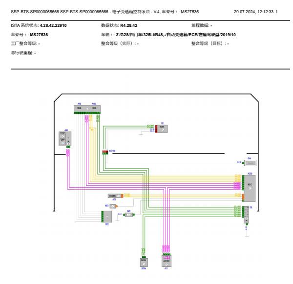 2020年宝马320LI变速箱电路图
