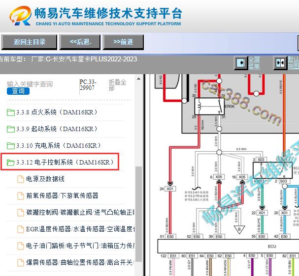 2022-2023年长安星卡PLUS DAM16KR发动机电路图
