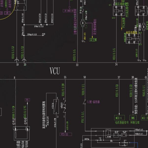 2019年开瑞优优EV VCU电路图