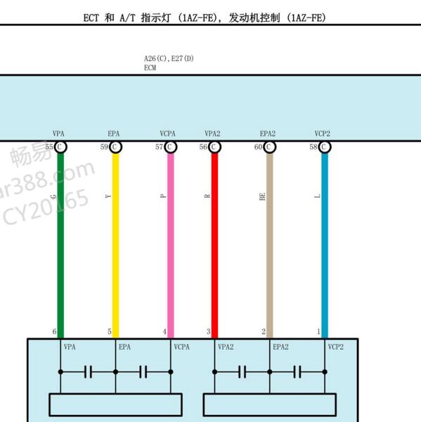 2011年丰田凯美瑞 OBD和发动机ABS电路图