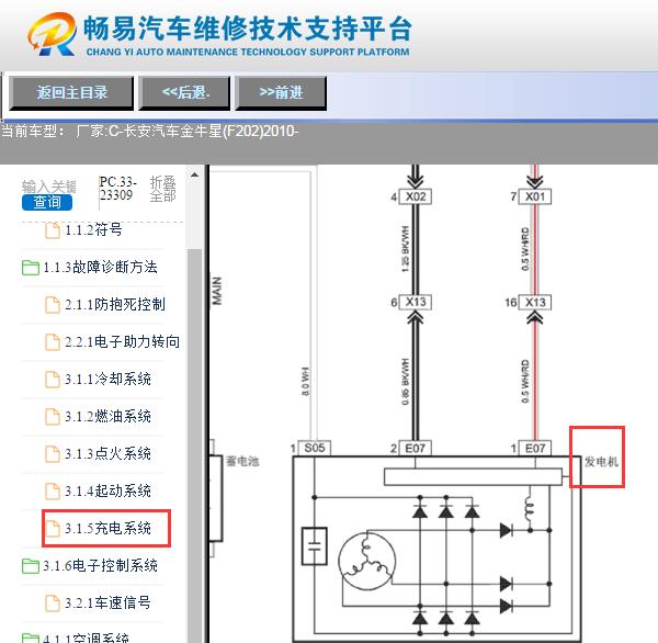 2010年长安金牛星充电系统电路图