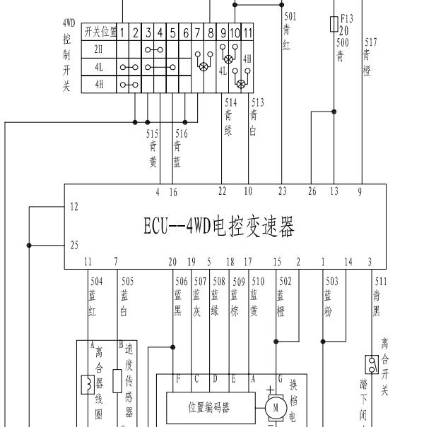 2011年长城风骏3四驱电路图