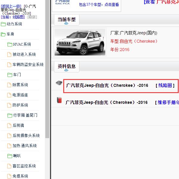 2016年广汽菲克自由光全车电路图.