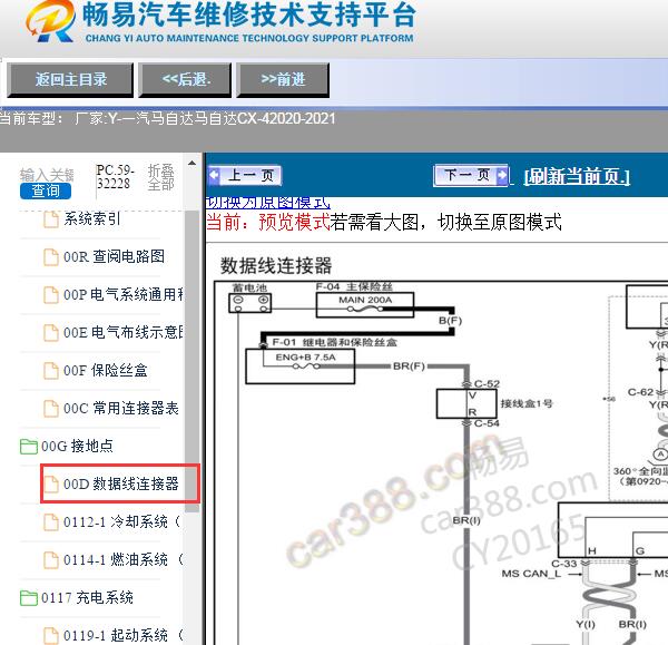 2020-2021年马自达CX4网络通讯电路图