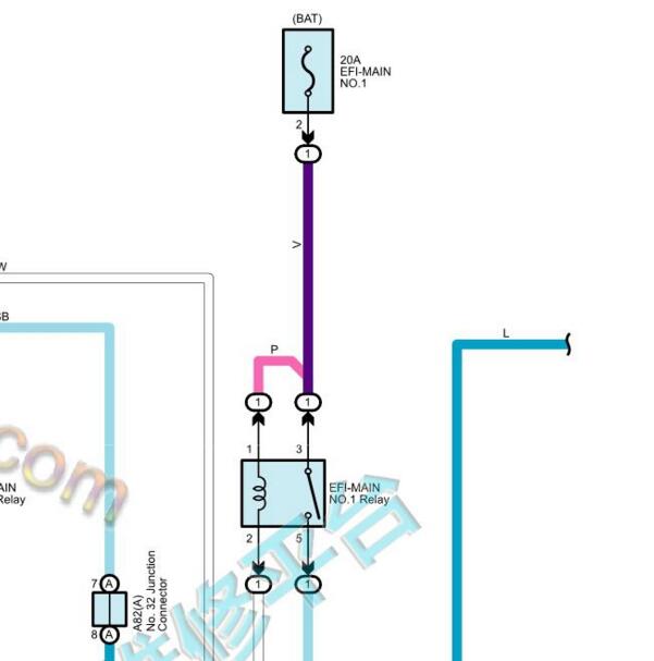 2022-2023年EFI-MAIN NO.1继电器电路图