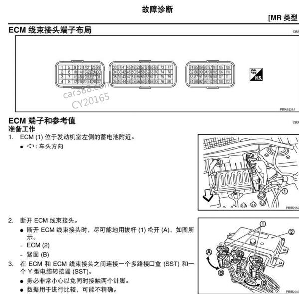 2007年日产轩逸发动机针脚图