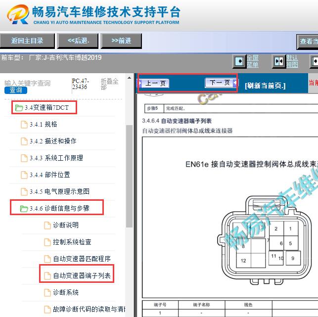 2019年吉利博越变速箱电脑针脚资料