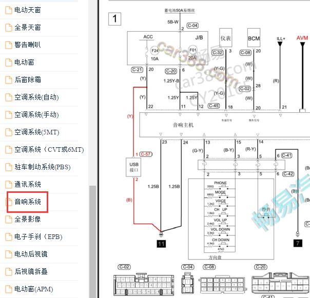 2016-2017年东南DX3中控导航主机电路图